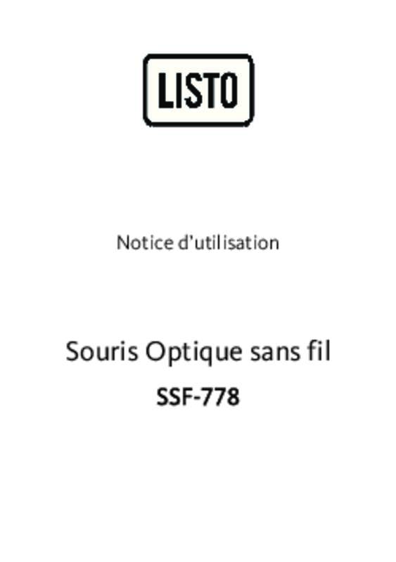 Guide utilisation  LISTO SOURIS OPTIQUE SANS FIL SSF-778  de la marque LISTO