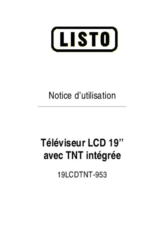 Guide utilisation  LISTO TELEVISEUR LCD 19LCDTNT-953  de la marque LISTO