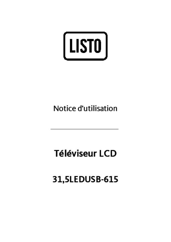 Guide utilisation  LISTO TV LED 32LEDUSB-615  de la marque LISTO