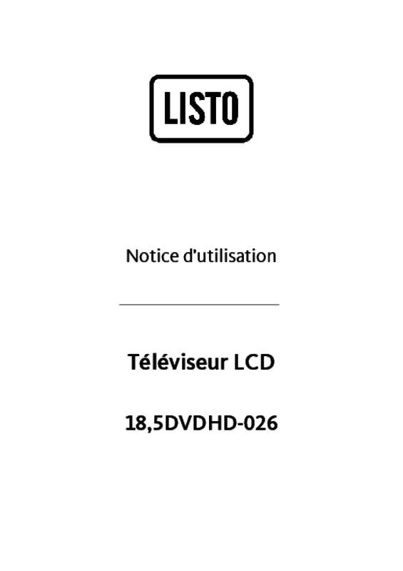 Guide utilisation  LISTO TV LED TV 18,5DVDHD-026  de la marque LISTO
