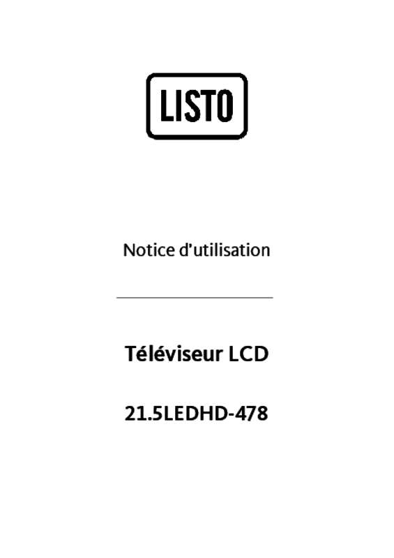 Guide utilisation  LISTO TV TV21.5LEDHD-478  de la marque LISTO