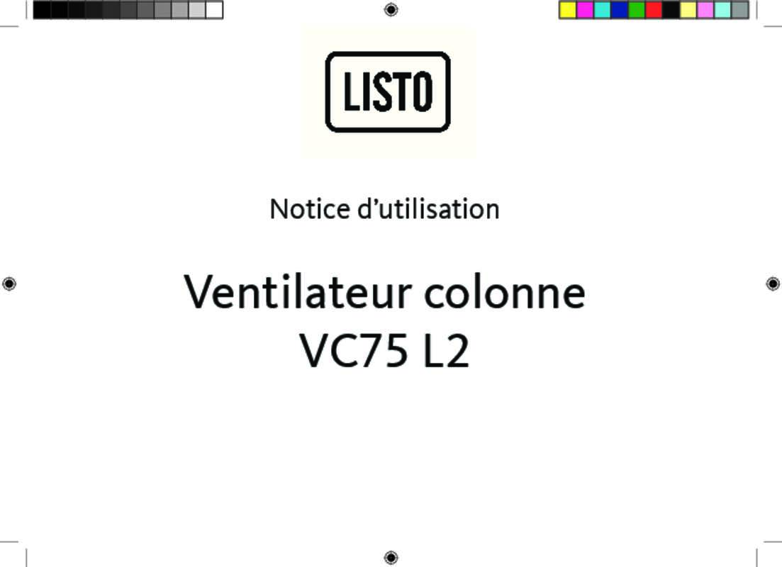 Guide utilisation  LISTO VENTILATEUR COLONNE VC75 L2  de la marque LISTO
