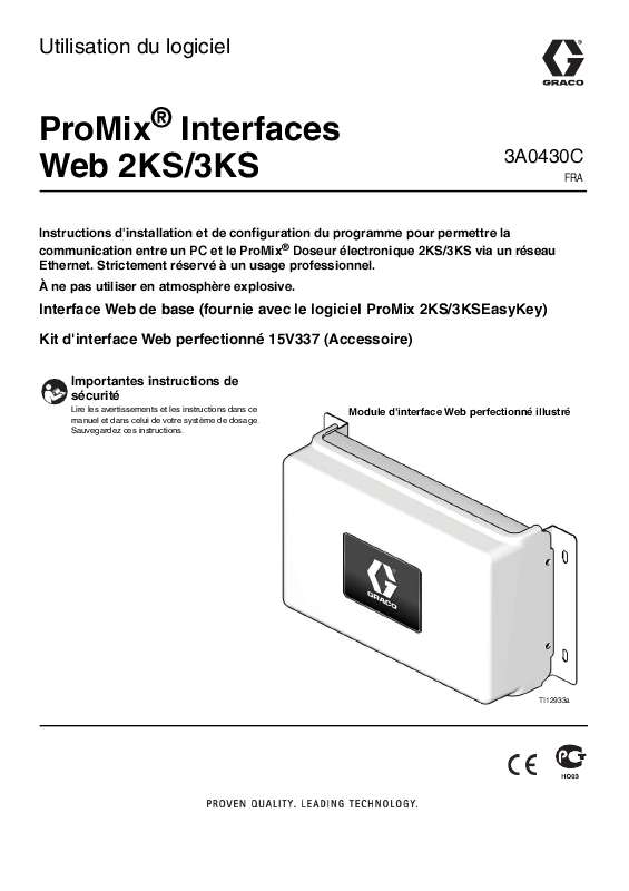 Guide utilisation  GRACO PROMIX WEB 3KS  de la marque GRACO