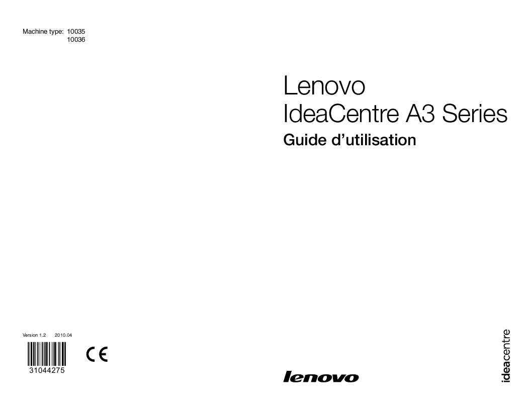 Guide utilisation LENOVO IDEACENTRE A310  de la marque LENOVO