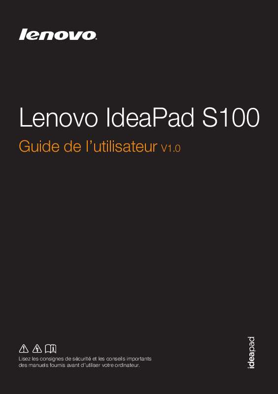 Guide utilisation LENOVO IDEAPAD S100  de la marque LENOVO