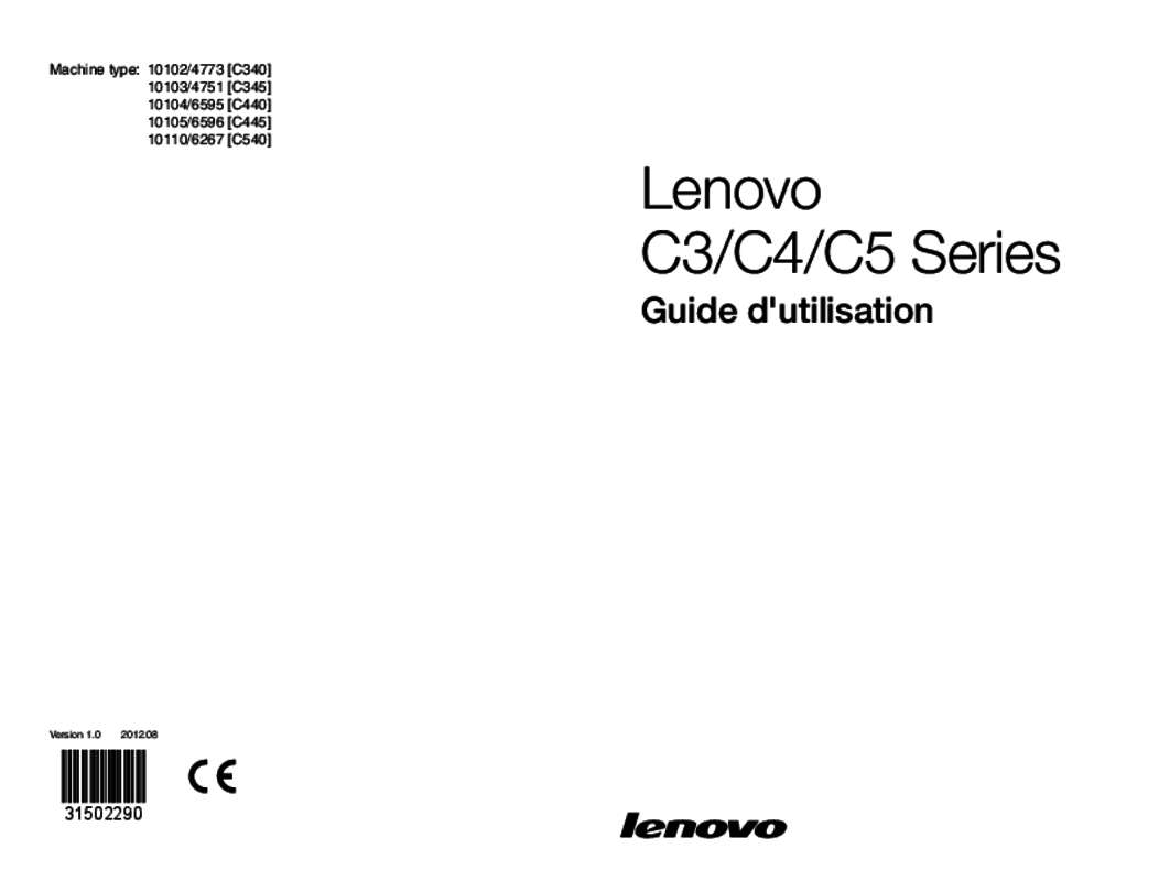 Guide utilisation LENOVO C345 VEQ7AFR  de la marque LENOVO