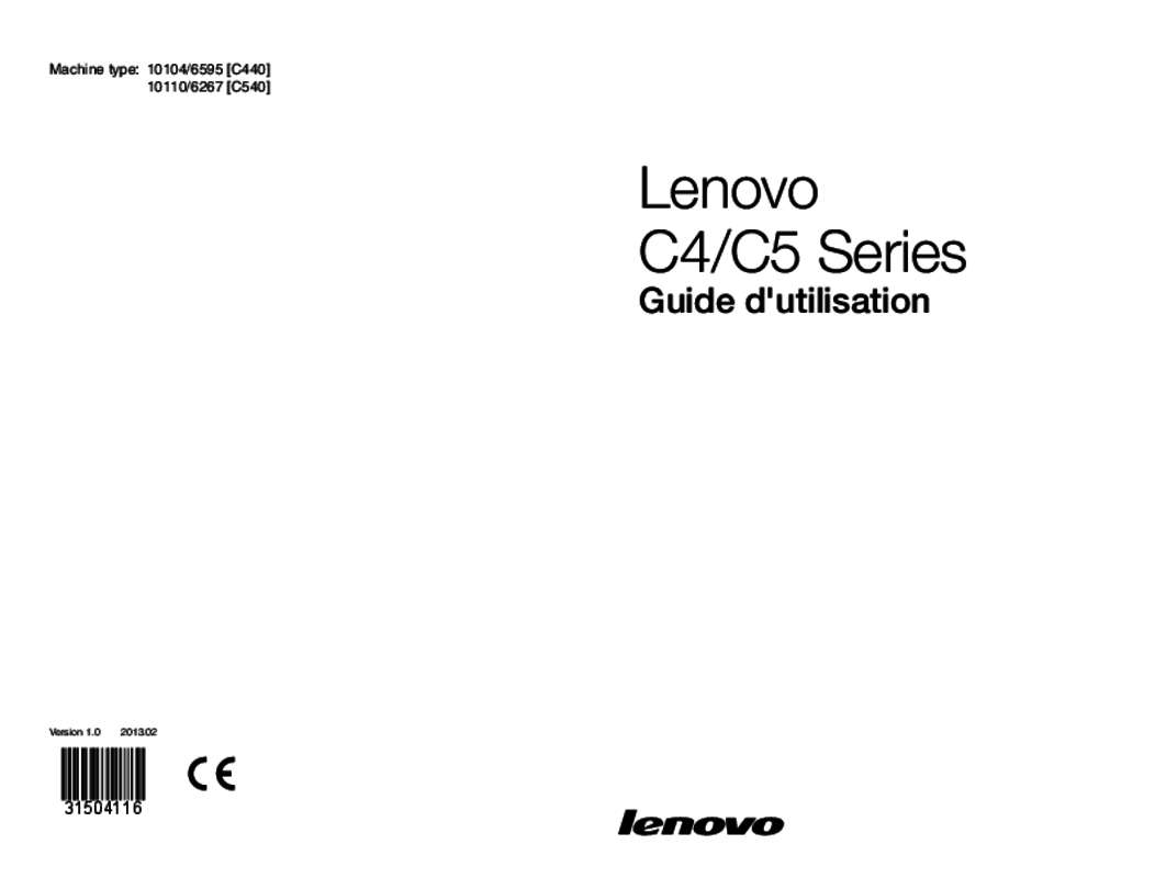 Guide utilisation LENOVO C440 - 57318031 TOUCH  de la marque LENOVO