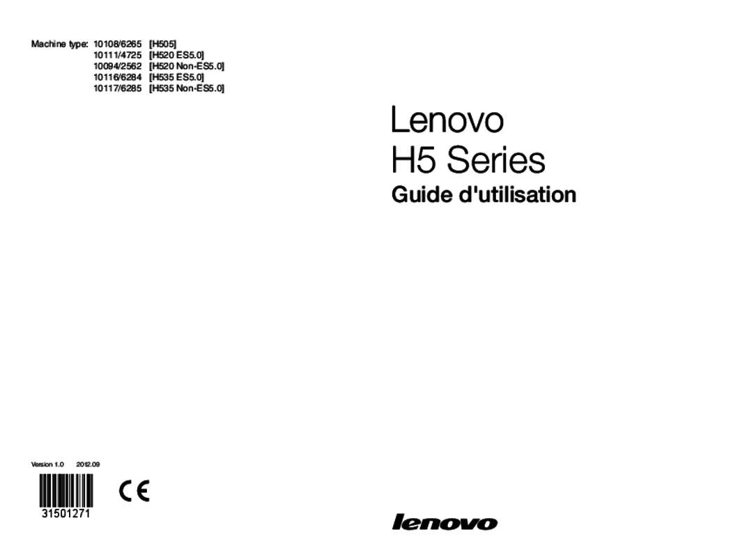 Guide utilisation LENOVO H520 (VDP1NFR)  de la marque LENOVO