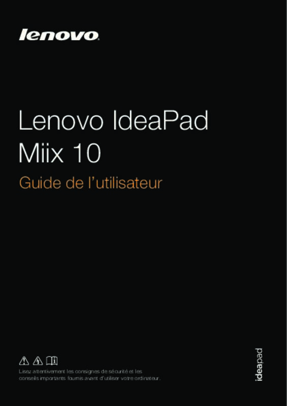 Guide utilisation LENOVO IDEAPAD MIIX 10 FOLIO (59375023)  de la marque LENOVO
