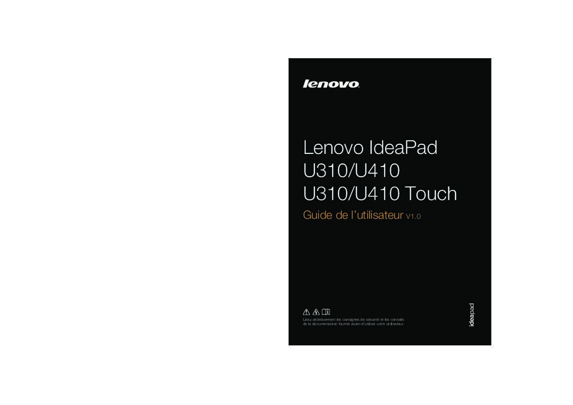 Guide utilisation LENOVO IDEAPAD U310 TOUCH (MB663FR)  de la marque LENOVO