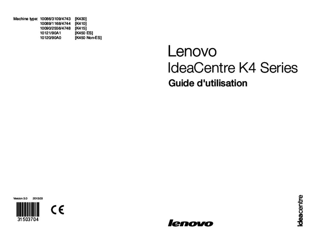 Guide utilisation LENOVO K450  de la marque LENOVO