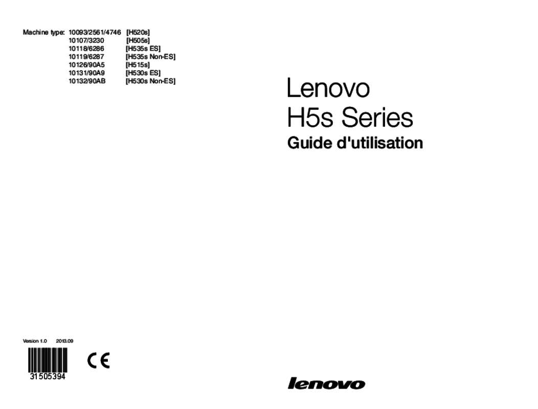 Guide utilisation LENOVO H515S - 57318086  de la marque LENOVO