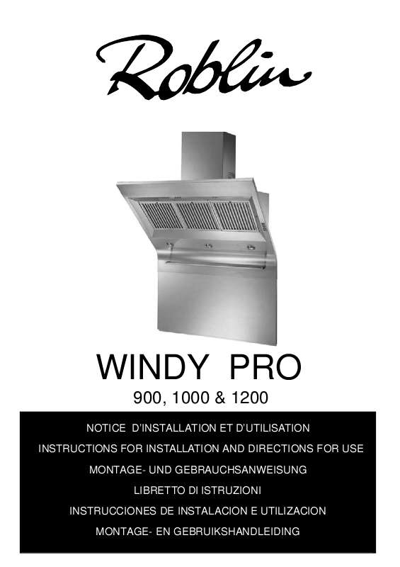 Guide utilisation  ROBLIN WINDY PRO 1000  de la marque ROBLIN