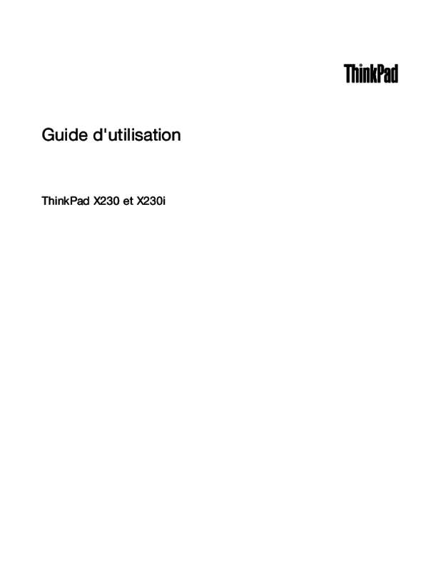Guide utilisation LENOVO THINKPAD X230 (NZDAJFR)  de la marque LENOVO