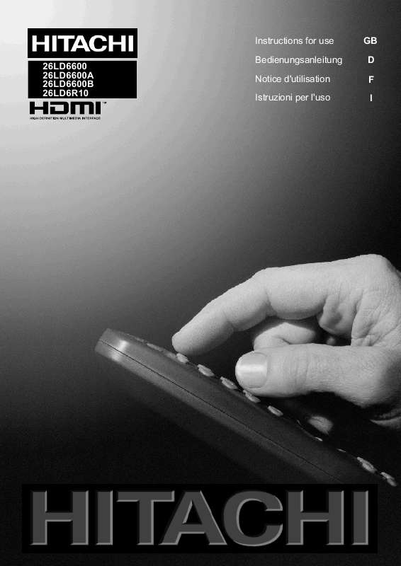 Guide utilisation  HITACHI 26LD6600  de la marque HITACHI