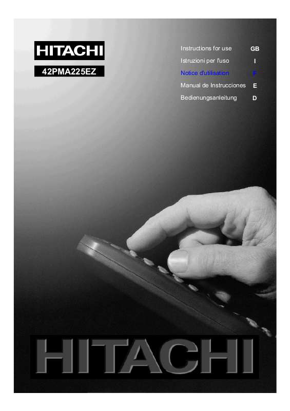 Guide utilisation  HITACHI 42PMA225EZ  de la marque HITACHI