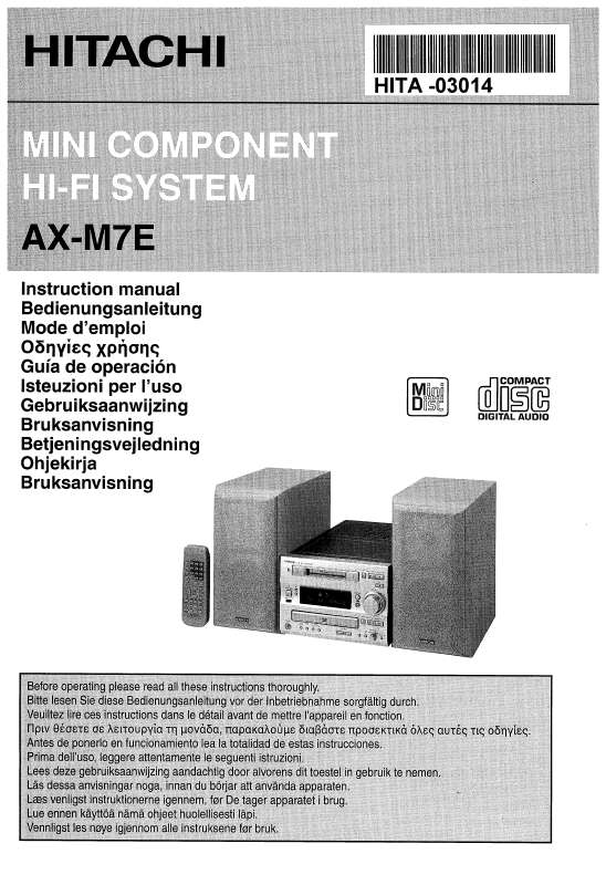 Guide utilisation  HITACHI AXM7E  de la marque HITACHI