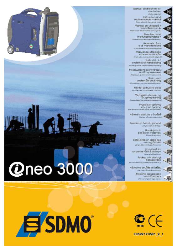 Guide utilisation SDMO NEO 3000 2600W  de la marque SDMO