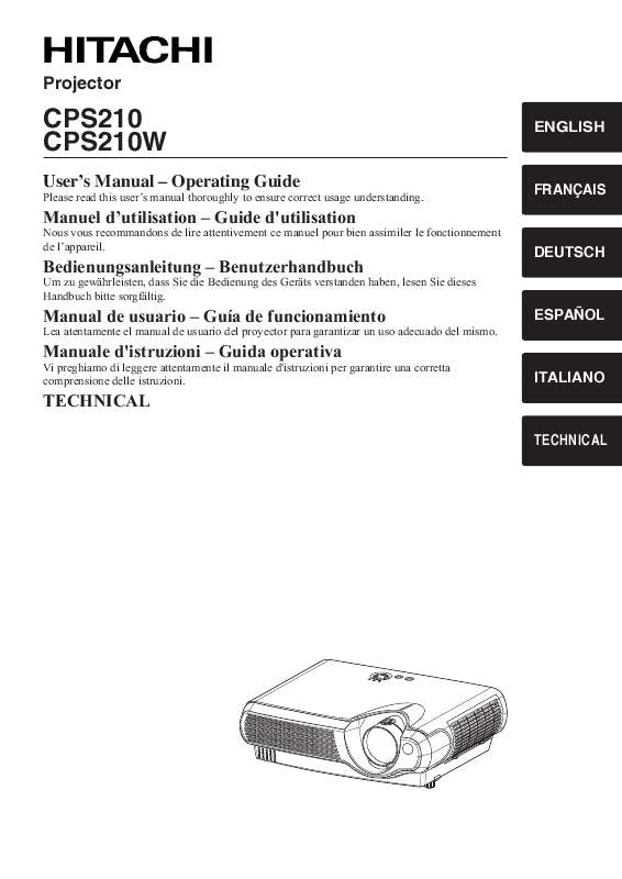 Guide utilisation HITACHI CP-S210W  de la marque HITACHI