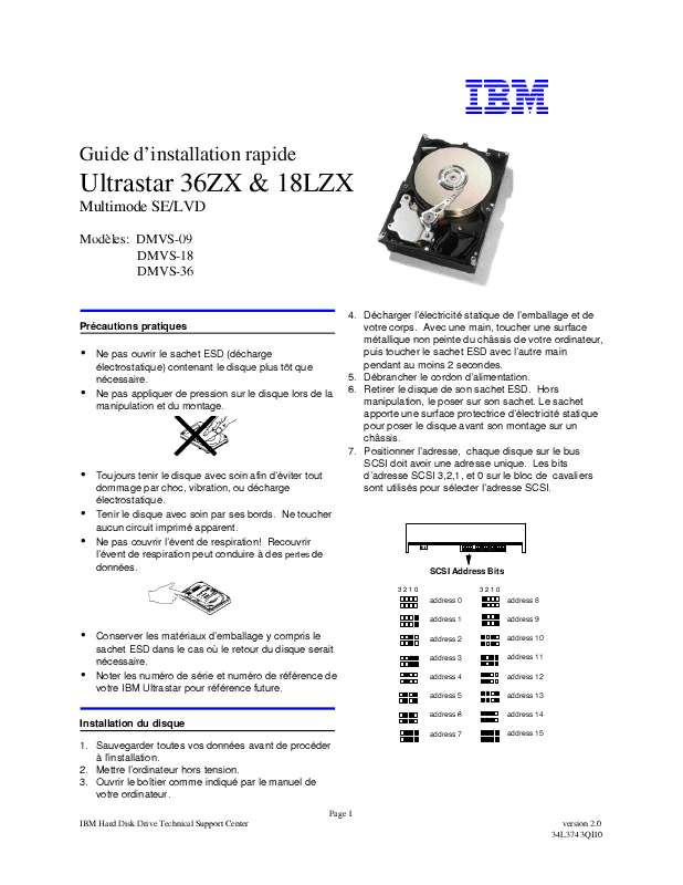 Guide utilisation  HITACHI ULTRASTAR 18LZX  de la marque HITACHI