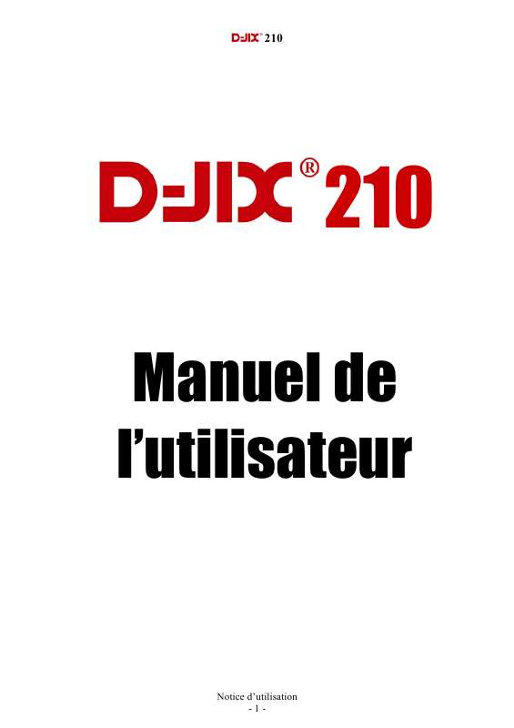 Guide utilisation  D-JIX 210  de la marque D-JIX