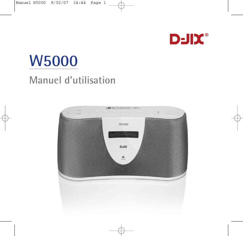 Guide utilisation  D-JIX W 5000  de la marque D-JIX