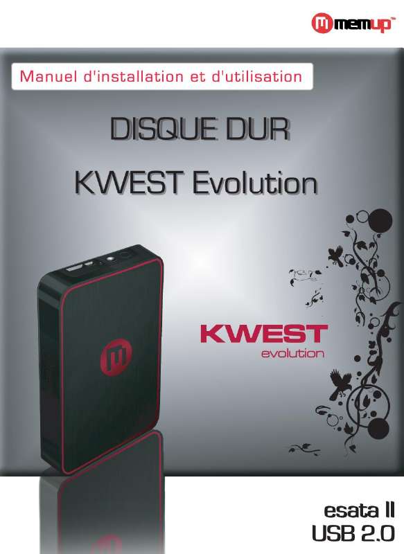 Guide utilisation MEMUP KWEST EVOLUTION 3.5''  de la marque MEMUP