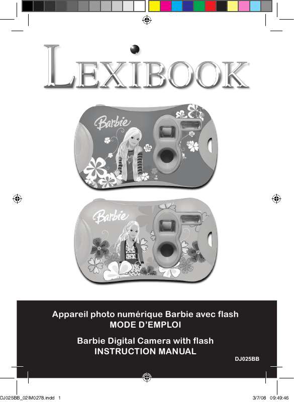 Guide utilisation  LEXIBOOK APPAREIL PHOTO NUMERIQUE BARBIE AVEC FLASH  de la marque LEXIBOOK