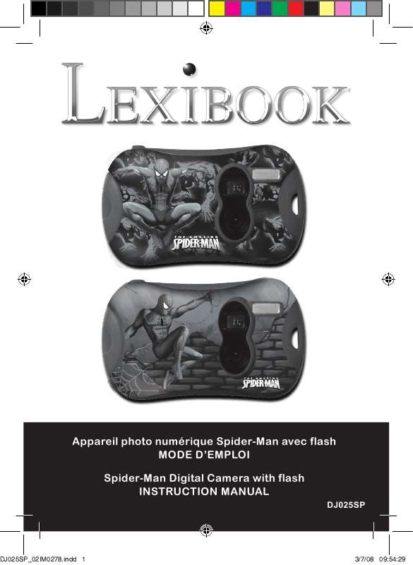 Guide utilisation  LEXIBOOK APPAREIL PHOTO NUMERIQUE SPIDER-MAN AVEC FLASH  de la marque LEXIBOOK