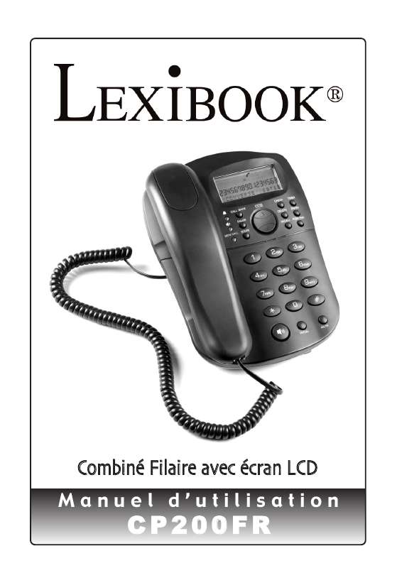 Guide utilisation  LEXIBOOK COMBINE FILAIRE AVEC ECRAN LCD  de la marque LEXIBOOK