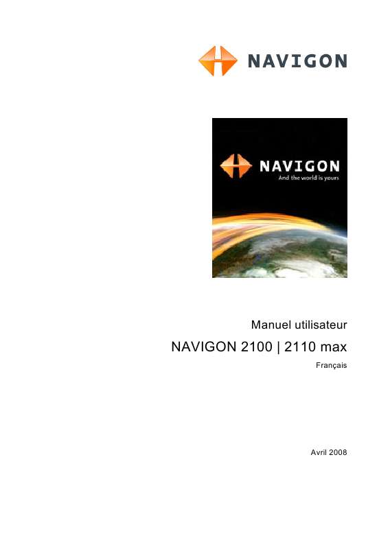 Guide utilisation NAVIGON 2110 MAX  de la marque NAVIGON