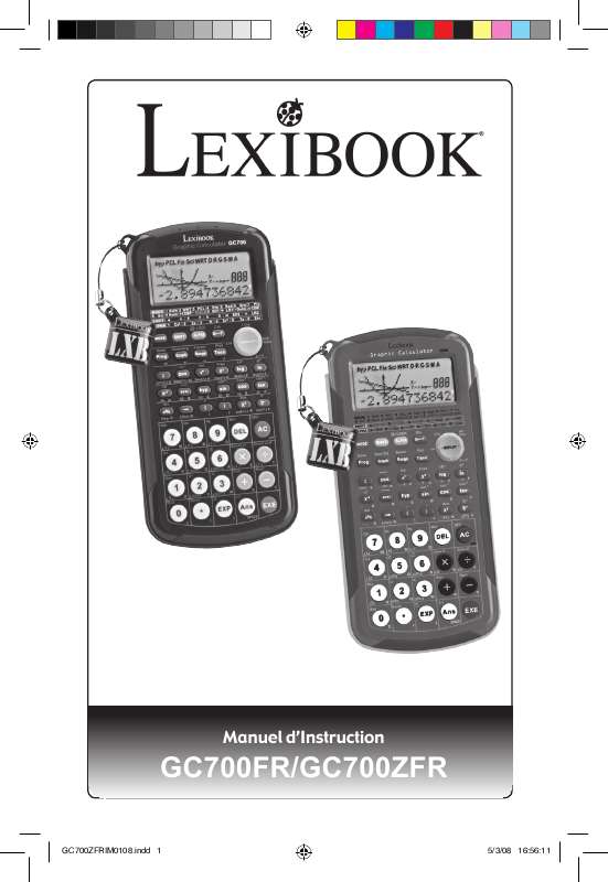 Guide utilisation  LEXIBOOK GC700  de la marque LEXIBOOK