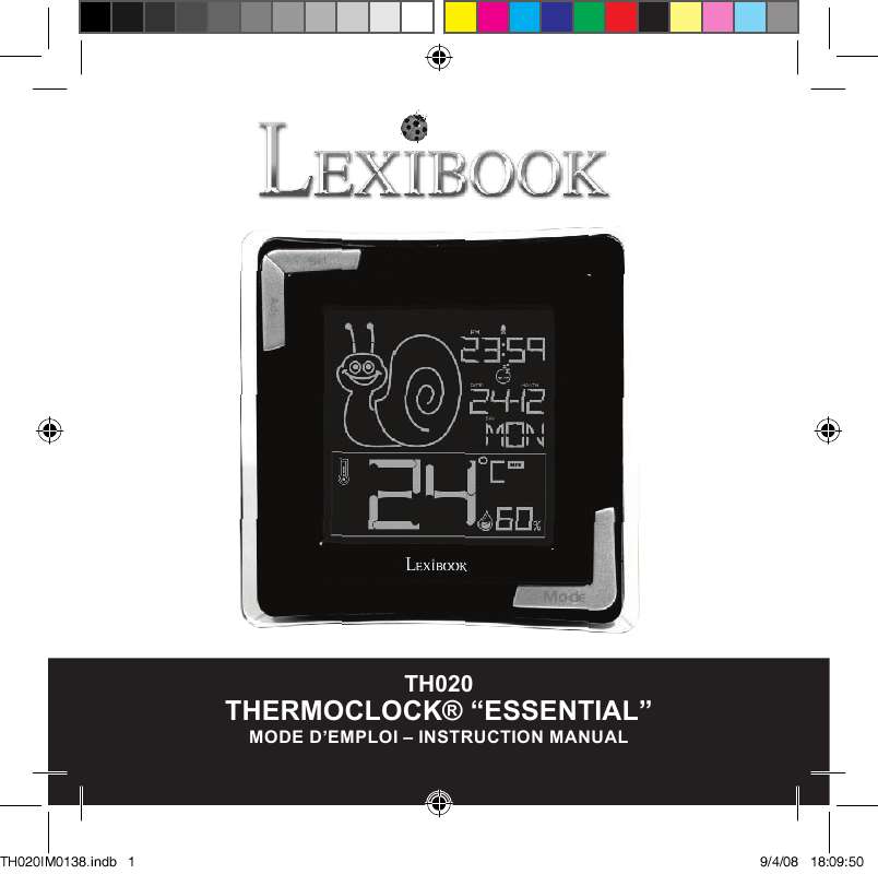 Guide utilisation  LEXIBOOK THERMOCLOCK ESSENTIAL  de la marque LEXIBOOK