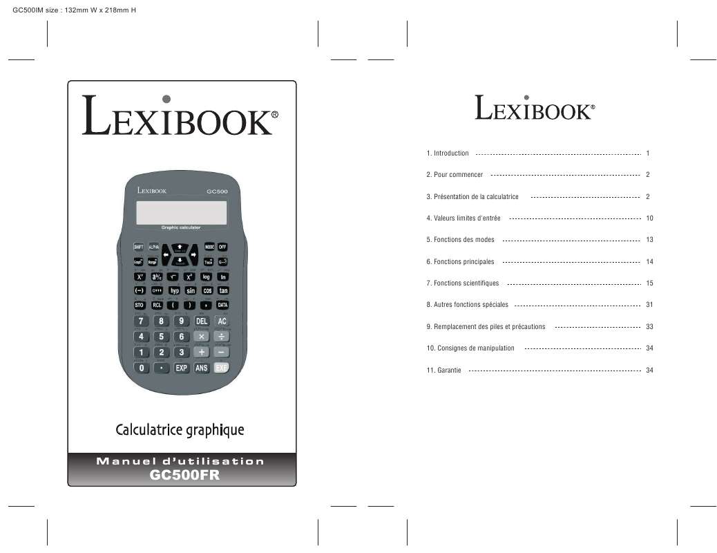 Guide utilisation  LEXIBOOK GC500FR  de la marque LEXIBOOK