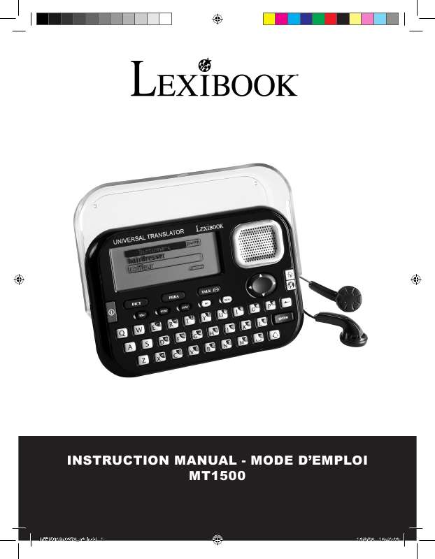 Guide utilisation  LEXIBOOK MT1500  de la marque LEXIBOOK
