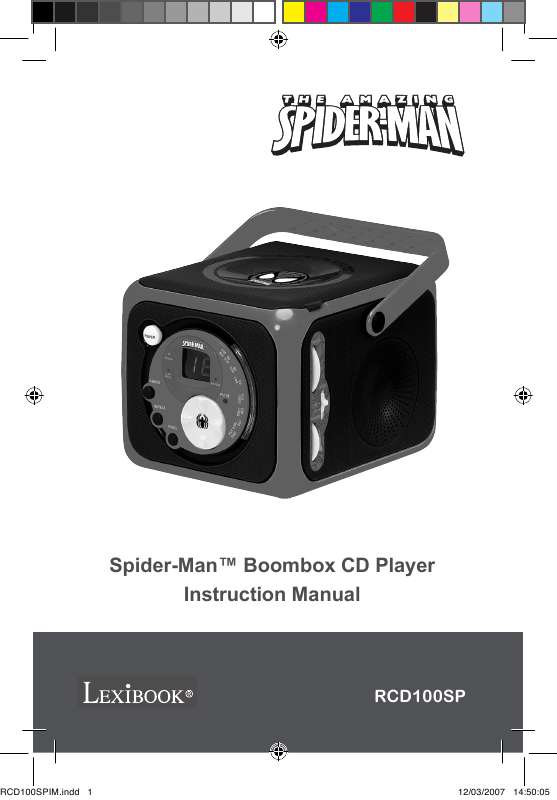 Guide utilisation  LEXIBOOK SPIDER-MAN BOOMBOX CD PLAYER  de la marque LEXIBOOK