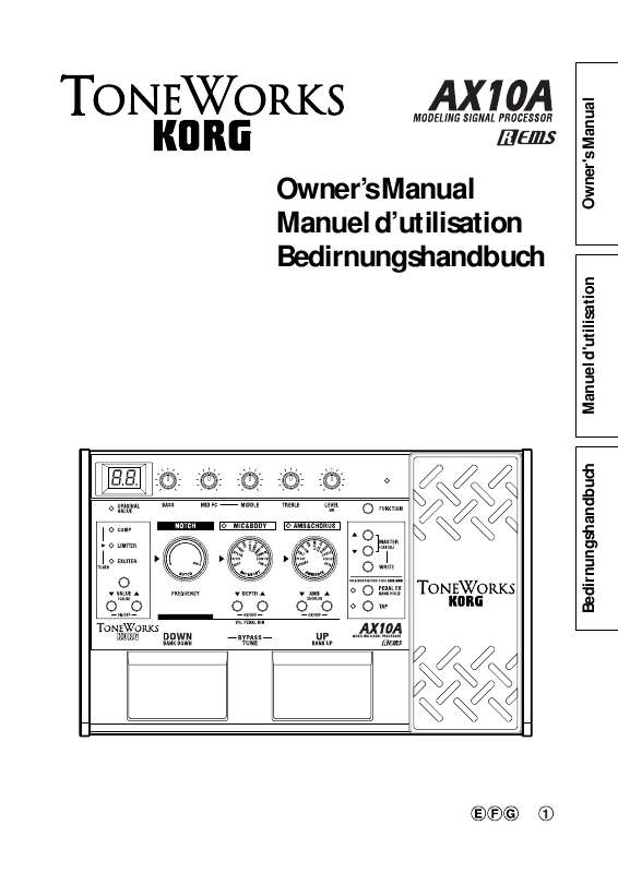 Guide utilisation KORG AX10A  de la marque KORG