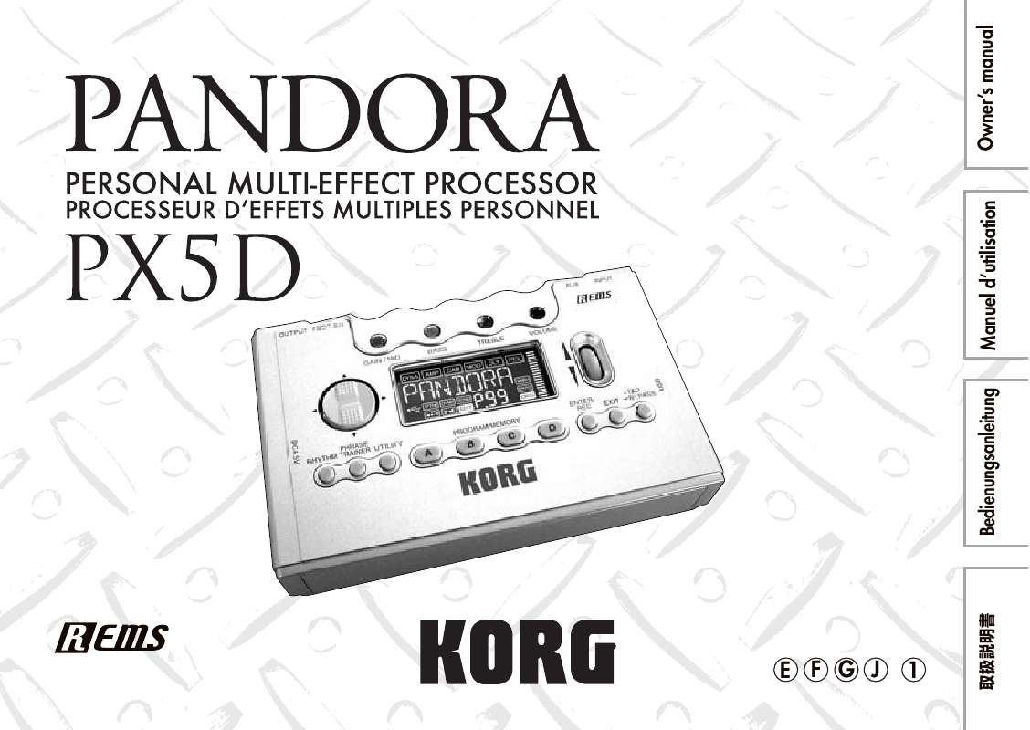 Guide utilisation KORG PANDORA PX5D  de la marque KORG