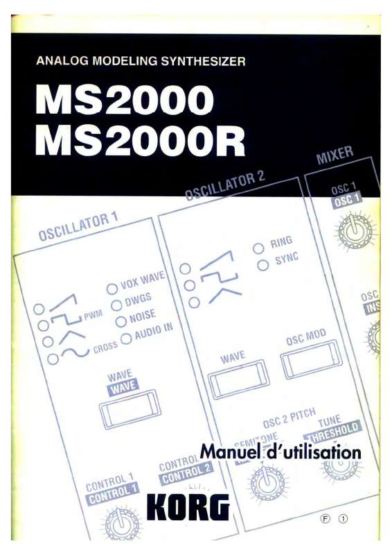 Guide utilisation KORG MS2000  de la marque KORG