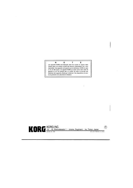 Guide utilisation KORG A5  de la marque KORG