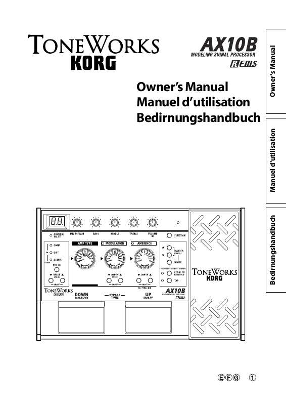 Guide utilisation KORG AX10B  de la marque KORG