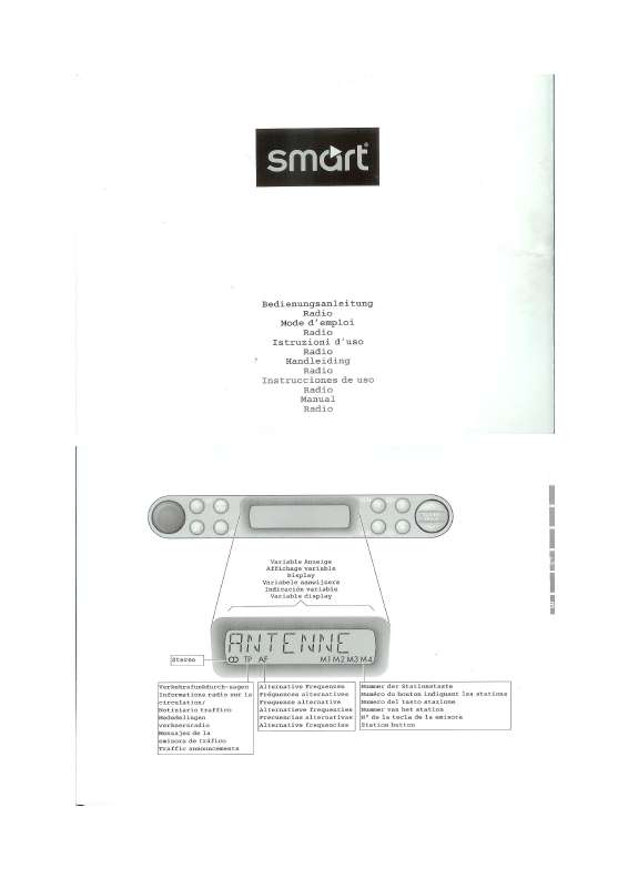 Guide utilisation SMART RADIO CD  de la marque SMART