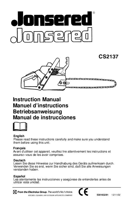 Guide utilisation JONSERED CS 2137  de la marque JONSERED
