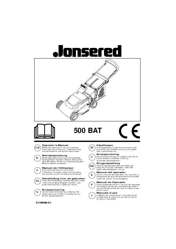 Guide utilisation JONSERED 500 BAT  de la marque JONSERED