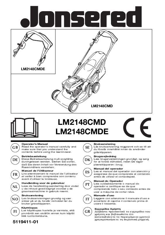 Guide utilisation JONSERED LM 2148 CMDE  de la marque JONSERED