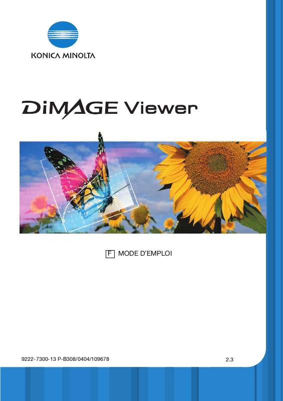 Guide utilisation MINOLTA DIMAGE VIEWER 2.3  de la marque MINOLTA