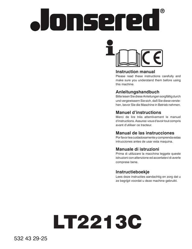 Guide utilisation JONSERED LT 2213 C  de la marque JONSERED
