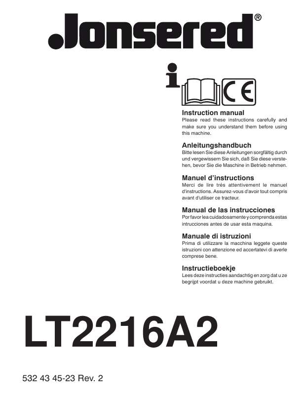 Guide utilisation JONSERED LT 2216 A2  de la marque JONSERED