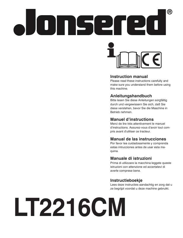 Guide utilisation JONSERED LT 2216 CM  de la marque JONSERED