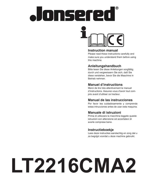 Guide utilisation JONSERED LT 2216 CMA2  de la marque JONSERED